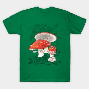 Amanita in the Winter, green T-Shirt